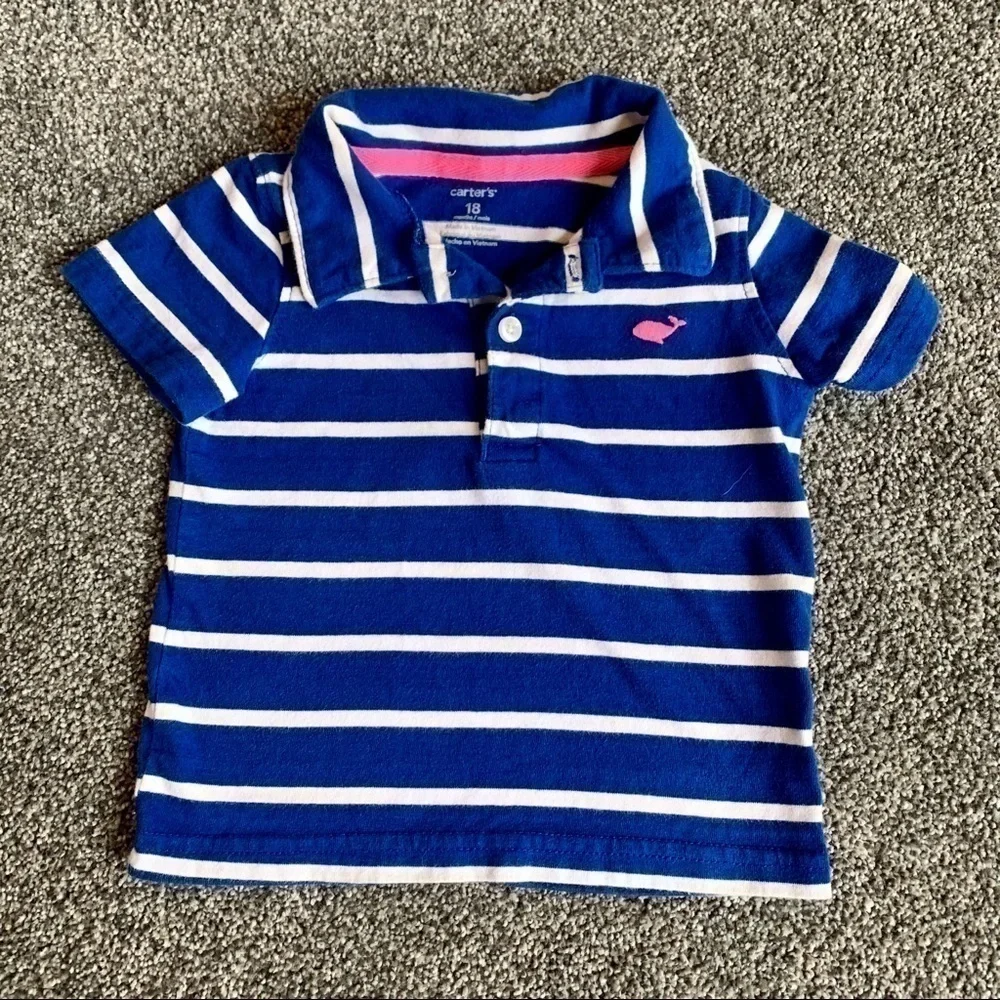 Carter's Blue Polo Tops set of 2 - 18 months